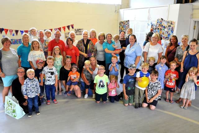 Staff, parents and children at Buckingham Playgroups 50th birthday party. Picture: Steve Robards SR1819198