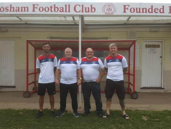 The new men at Bosham - from left, James Clarke, Dennis Hughes, Tony Hancock and Danny Mullen