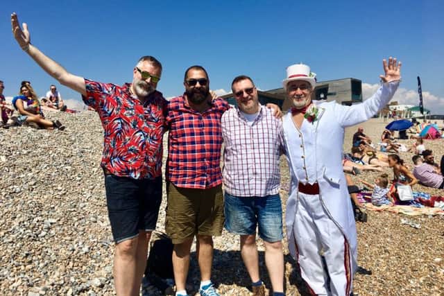 Ivor with friends at Worthing Pride