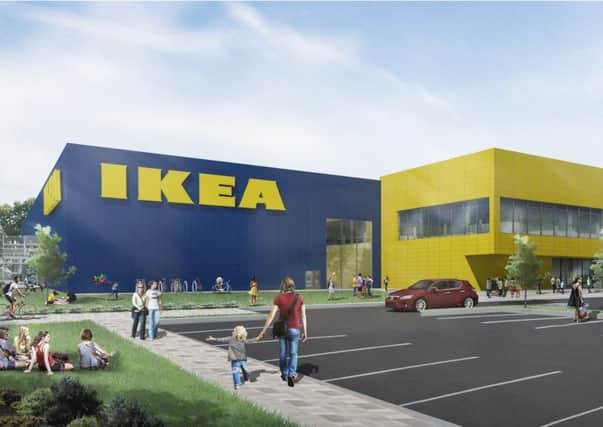 An artists's impression of the proposed IKEA in Lancing