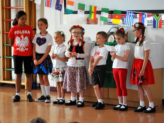 Pupils performing at the festival