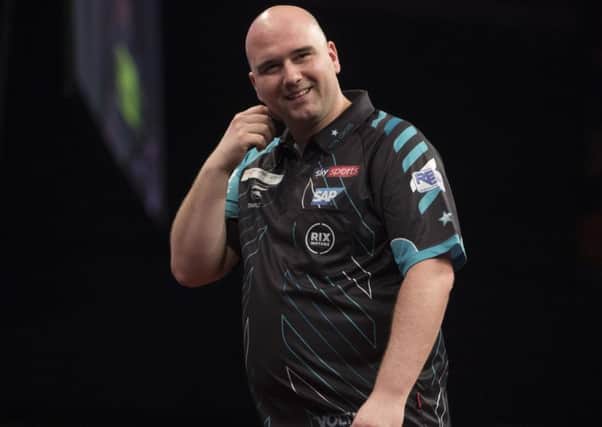 Rob Cross will face Mervyn King in round one of the BetVictor World Matchplay tonight. Picture courtesy Lawrence Lustig/PDC