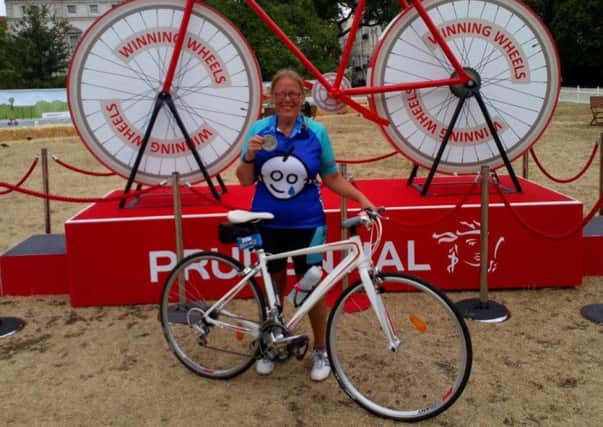 Lorna Tomasetti who cycled 100 miles in the Ride London 100 event SUS-180731-095841001