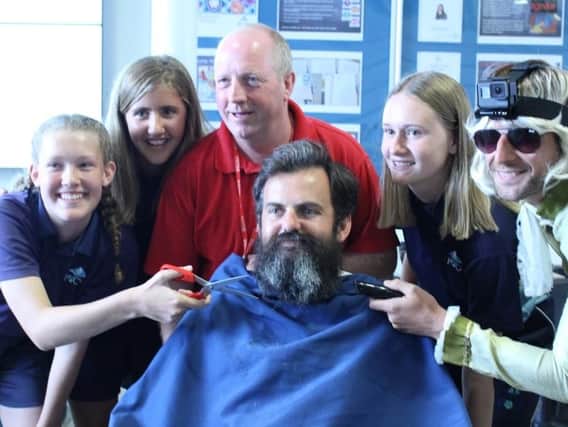 PACA vice principal Mr Mellett said goodbye to his beard