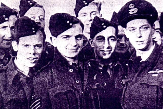 Tony, with the rest of his Lancaster crew that were shot down and killed - Tony being the only one to survive. He then spent 12 months in Stalag Luff III before, being liberated by General Pattern, exactly a year to the day he arrived at the camp