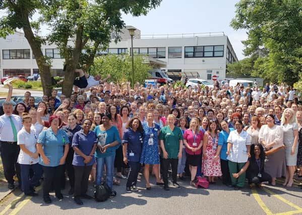 Staff at Worthing Hospital during recent NHS70 celebrations.