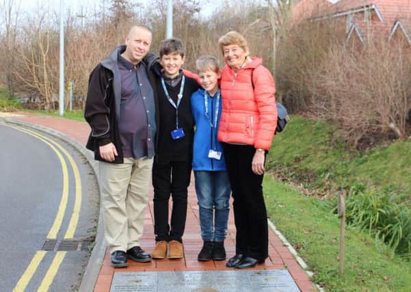 Jeanette Bakers family, widower Chris Baker, sons Connor and Bradley Baker, and mum Doreen Harbour, have two stones in the Walk of Life in her memory