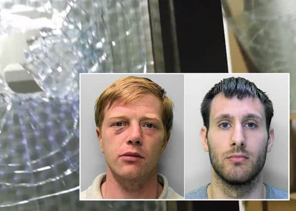 Ross Macpherson, 28, currently a serving prisoner, (right in photo) and Steven Goodwin, 28, of Fairlight Road, Hastings