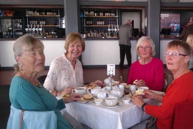The Oddfellows enjoying afternoon tea at Cafe Denton