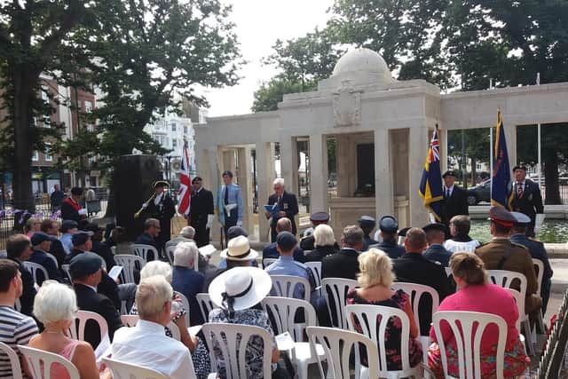 The ceremony at the Old Steine war memorial