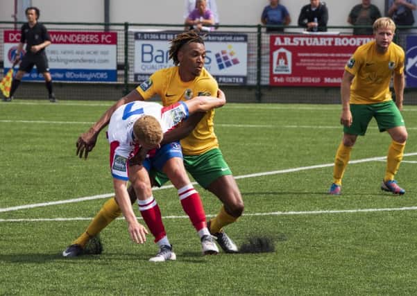 Tyrell Richardson-Brown in action for Horsham against Dorking. Picture by Tommy McMillan