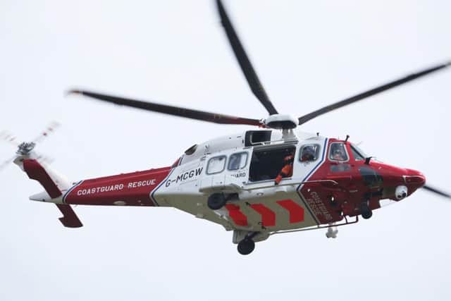 The coastguard helicopter was called out