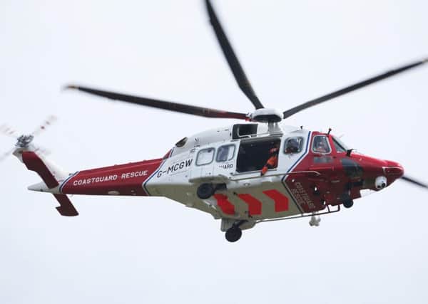 The coastguard helicopter was called out. Pictures: Eddie Mitchell