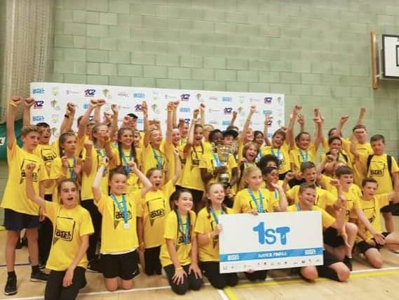 Southern area team celebrate retaining their Sussex School Games crown