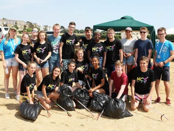 NCS Team 4, friends and supporters at the beach clean in Littlehampton. Picture: Derek Martin DM1873638a