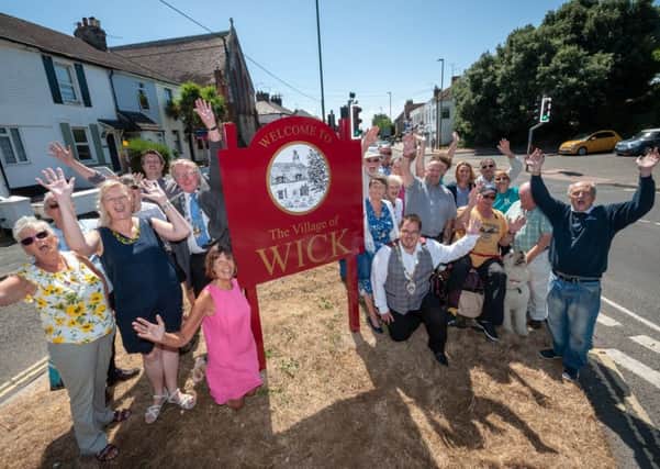 Ahead of the Wick Week celebrations, dignitaries unveiled new village signs at either end of Wick Street. Those pictured include the chairman of Arun District Council Alan Gammon and Littlehampton mayor Billy Blanchard-Cooper. Picture: Scott Ramsey