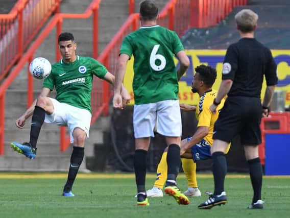 Leon Balogun in action during Albion's friendly at Charlton on Tuesday. Picture by PW Sporting Photography