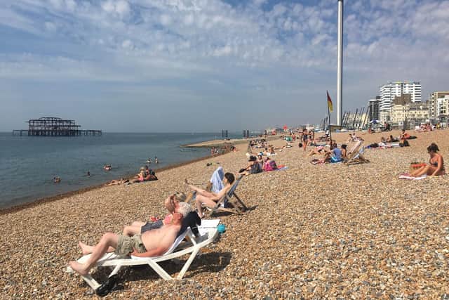 Brighton beach is a popular spot for tourists
