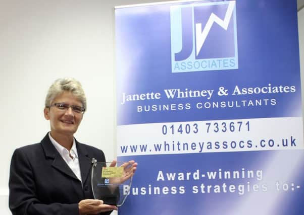 Janette Whitney with the Business Excellence award