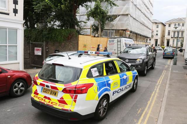 A man died after a fall from a ladder at a building site in Hove (Photograph: Eddie Mitchell)