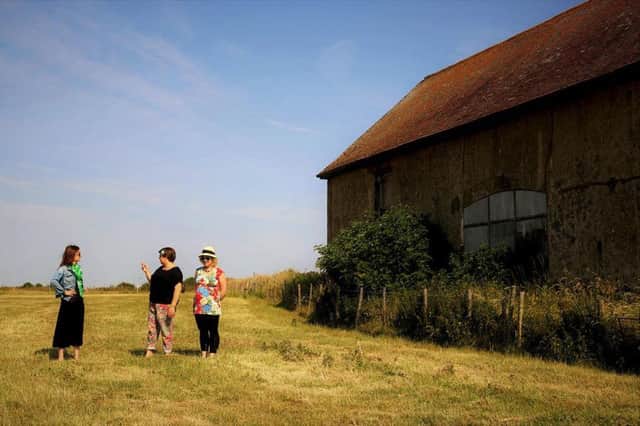 Dreaming of a destination ... from left, the SCIP team of Sally Elford, Alice Carter and Josie Swan at South Hill Barn