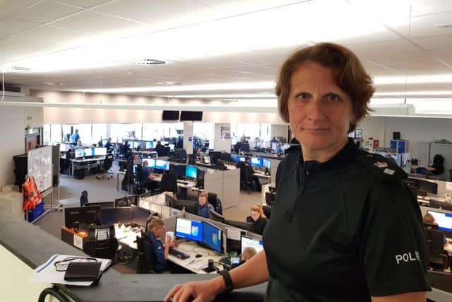 Chief Superintendent Jane Derrick in the Sussex Police 999 control room