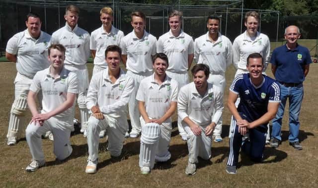 Ansty 1st XI with coach Jake Wilson and scorer Barry Watling SUS-180729-182033002