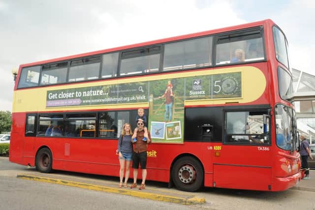 One of the three Sussex Wildlife Trust branded buses