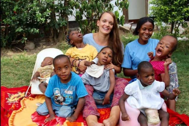 Hannah Towlson, co-founder of Thrive Village, in Tanzania SUS-180108-100706001
