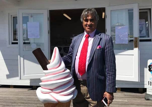 Abid Gulzar has opened an ice cream hut on Hastings Pier