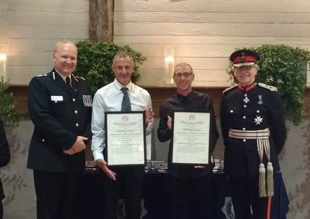 Shane Joy and Peter Grange receive their awards