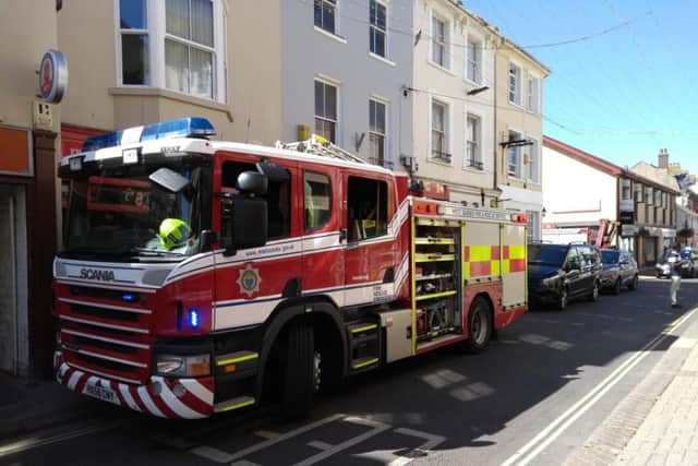 Fire engine attends Montague Street, Worthing