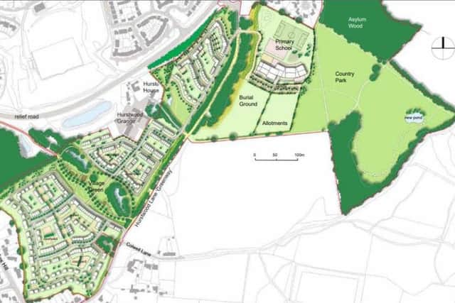 Masterplan of new development off Hurstwood Lane south of Haywards Heath