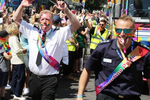 Brighton Pride parade (Photograph: Eddie Mitchell) SUS-170708-123533001