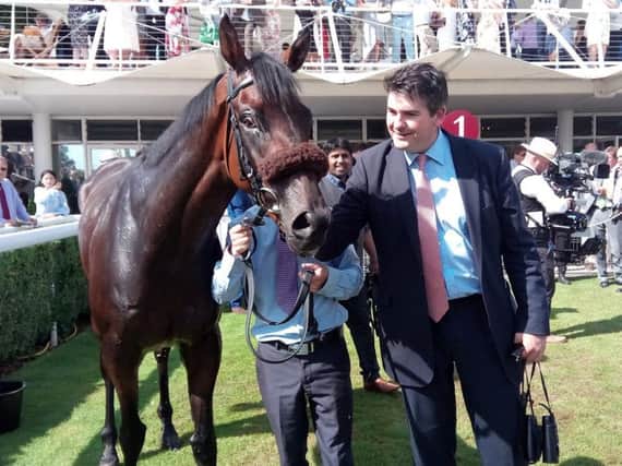 Gifted Master with Hugo Palmer after the Stewards' Cup