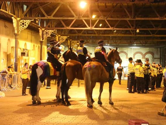 Police at Brighton Station after Pride (Photograph: Eddie Mitchell)