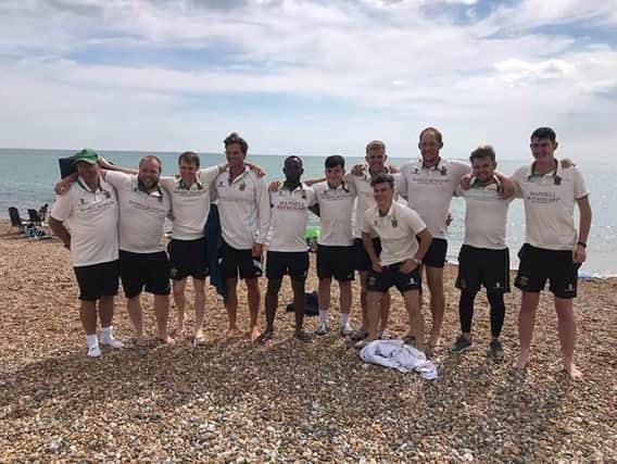 Burgess Hill cricketers had a dip in the sea after beating Seaford