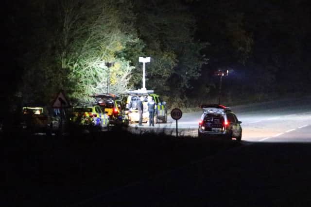 The A24 near Horsham was closed while a forensic investigation was carried out. Picture: Eddie Mitchell SUS-171111-093312001