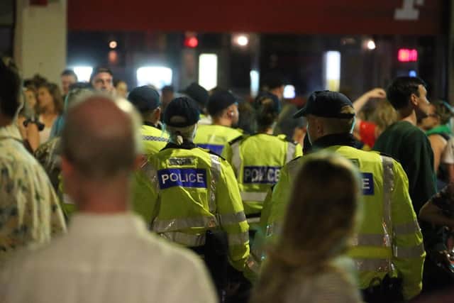 Police at Brighton station after Pride  (Photograph: Eddie Mitchell)