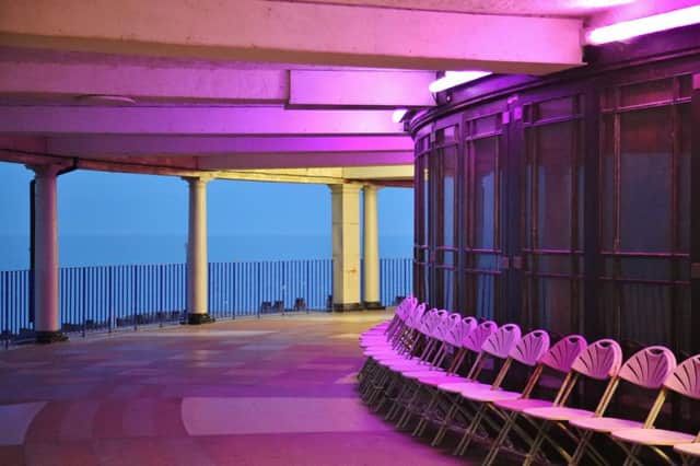 Purple lighting at Eastbourne bandstand, taken by Barry Davis with a taken with a Canon Eos 5d. SUS-180117-103951001