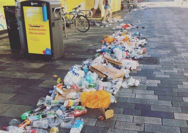 Rubbish left behind after Brighton Pride weekend (Photograph: Trash Talk) i89u3aqV63-9L1MaVkcb