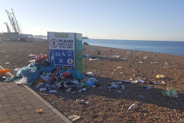 Rubbish left behind after Brighton Pride weekend (Photograph: Trash Talk) Ttd6uYU2IlGyLTawKcVq