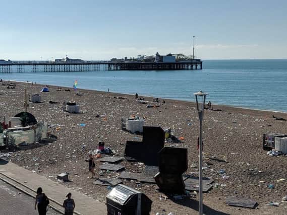 Rubbish left behind on the seafront (Photograph: Sam Knight) PgoksdKzpk_r0CrqyRDM