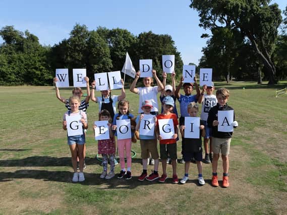 Young Goodwood golfers show their appreciation of Georgia Hall's win