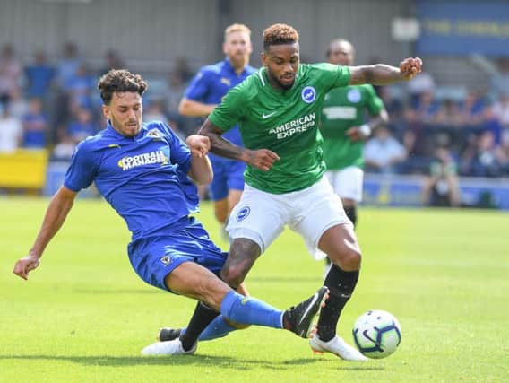 Jurgen Locadia in pre-season action at AFC Wimbledon. Picture by PW Sporting Photography