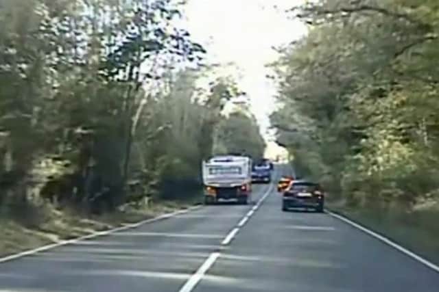 Police pursued the offenders along the A272 from Buck Barn. Picture and video: Sussex Police