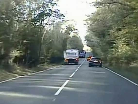 Police pursued the offenders along the A272 from Buck Barn. Picture and video: Sussex Police