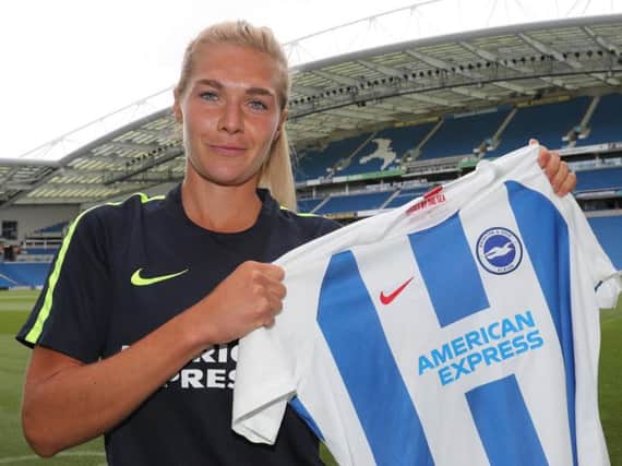Emily Simpkins has joined Brighton on a one-year deal. Picture by Paul Hazlewood/BHAFC