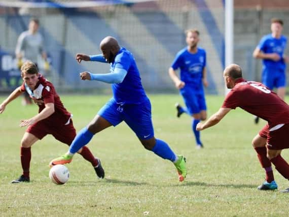 Striker Andrew Dalehouse netted twice as Shoreham scored a first win of the season at Loxwood. Picture by Stephen Goodger