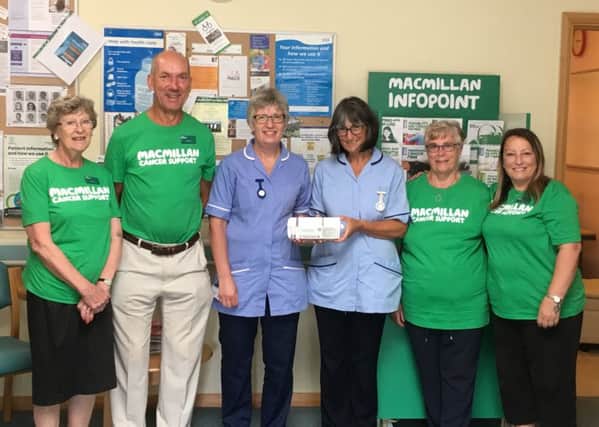 Pam Goldsmith, Ray Chick, Tracey Kimber and Sandra Dormer(are both nurses working with the Clinical Support Team arm of the Service delivering hands on care to patients), Ann Roberts and Terri Ashpool
